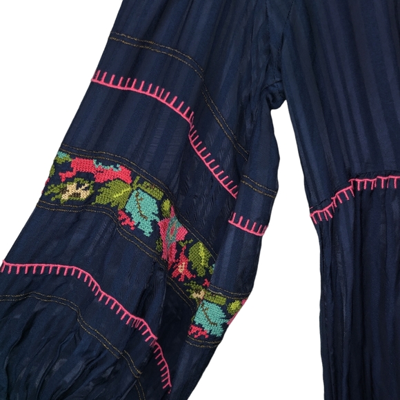 Anthropologie Embroidered Surplice Tunic Blouse OB1397700 Small NWT - Picture 5 of 10